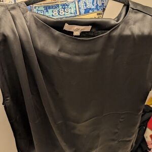 LOFT Black Satin Blouse